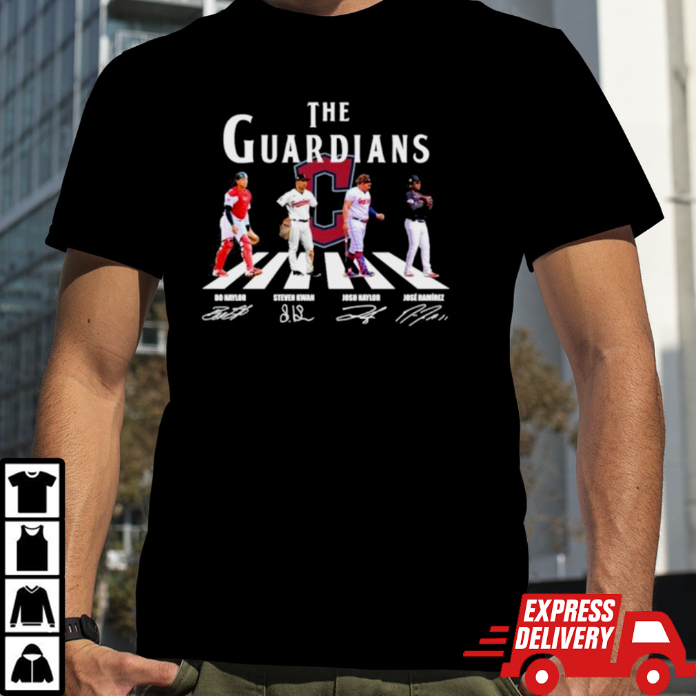 The Guardians Abbey Road Bo Naylor Steven Kwan Josh Naylor And Jose Ramirez Signatures Shirt