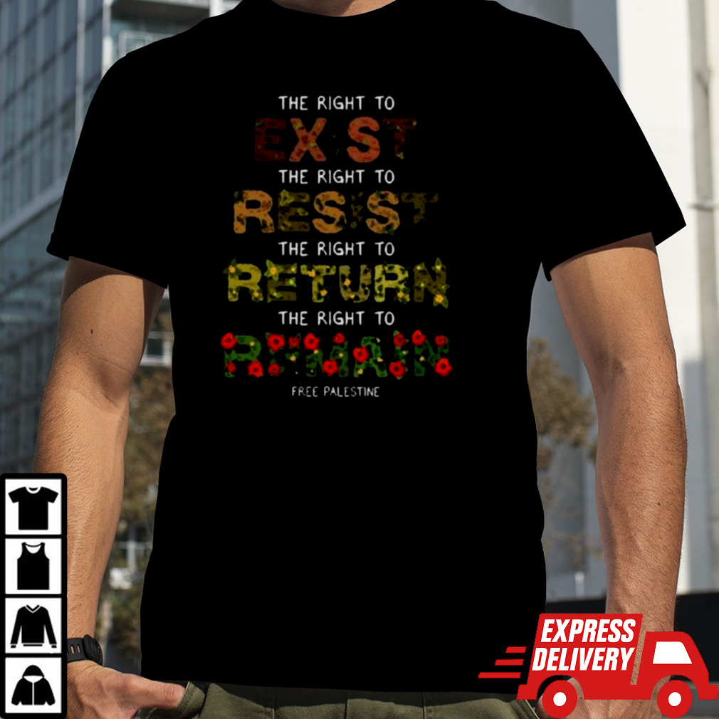 The Right To Exist Resist Return Remain Free Palestine Shirt