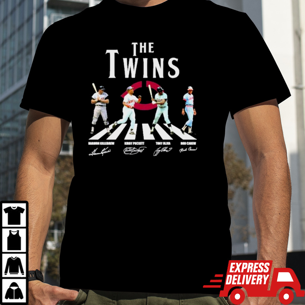 The Twins Abbey Road Harmon Killebrew Kirby Puckett Tony Oliva And Rod Carew Signatures Shirt