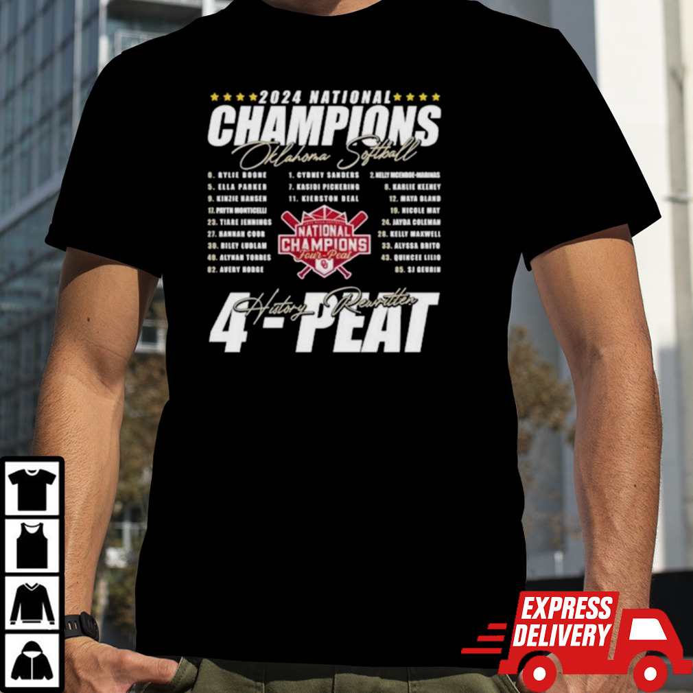 2024 National Champions Oklahoma Sooners Four Peat History Rewritten Shirt