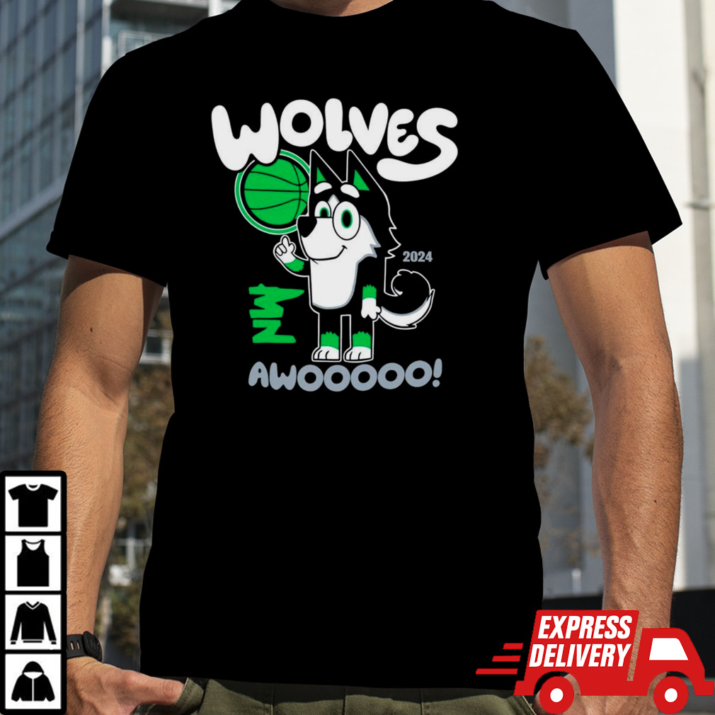 Awooo Wolves Bluey Minnesota Basketball shirt