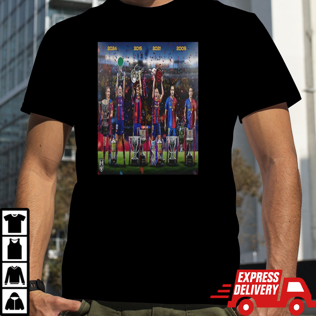 Barcelona Have Four Trble Teams Barca Womens Clean Sweep Of Trophies Movem El Mon Campioni D’Europa Europe Champions 2024 shirt