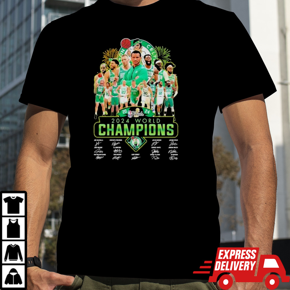 Boston Celtics 2024 NBA World Champions Signatures M shirt