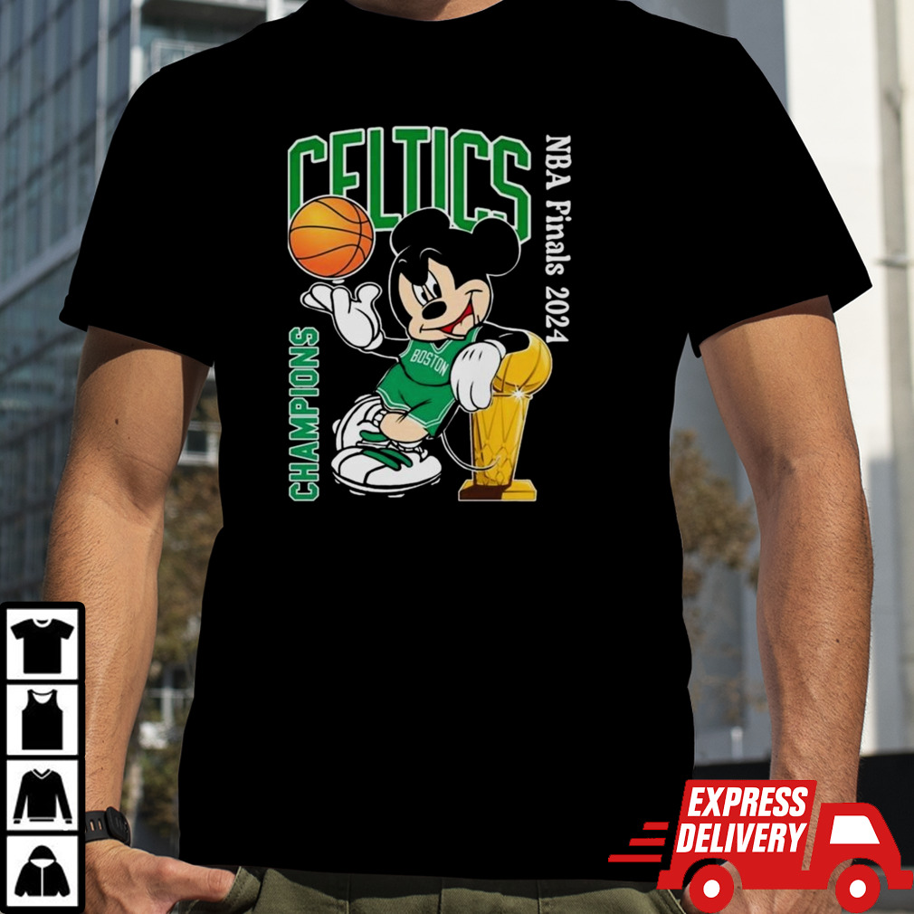 Boston Celtics Basketball NBA Champions 2024 Mickey Mouse Disney Shirt