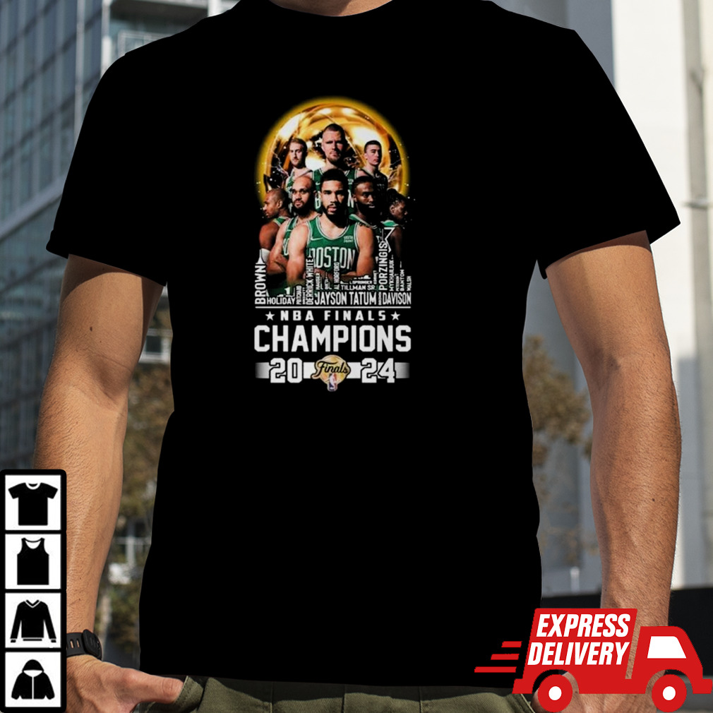 Boston Celtics NBA Finals Champions 2024 Boston City Skyline Name Shirt