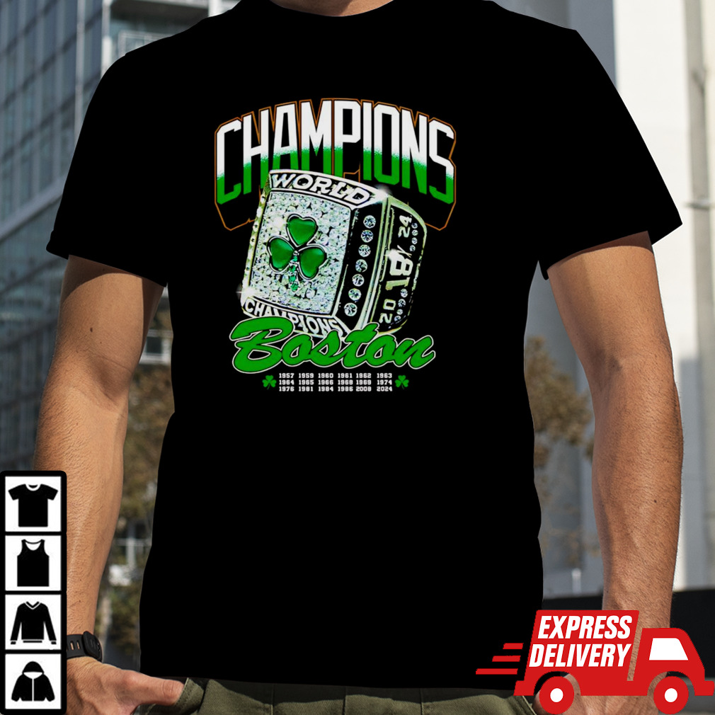 Boston Celtics world Champions 2024 ring shirt