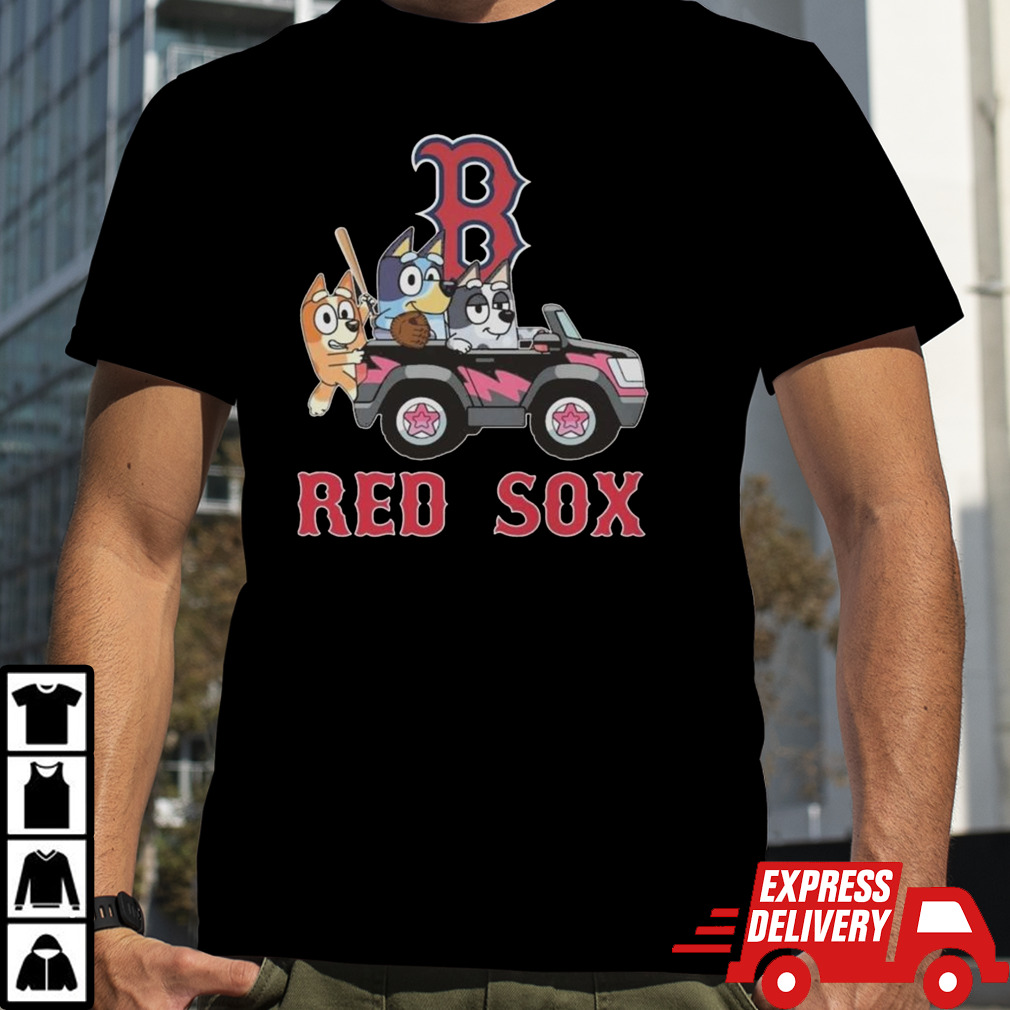 Boston Red Sox Baseball Fan Bluey Heeler Family T-shirt