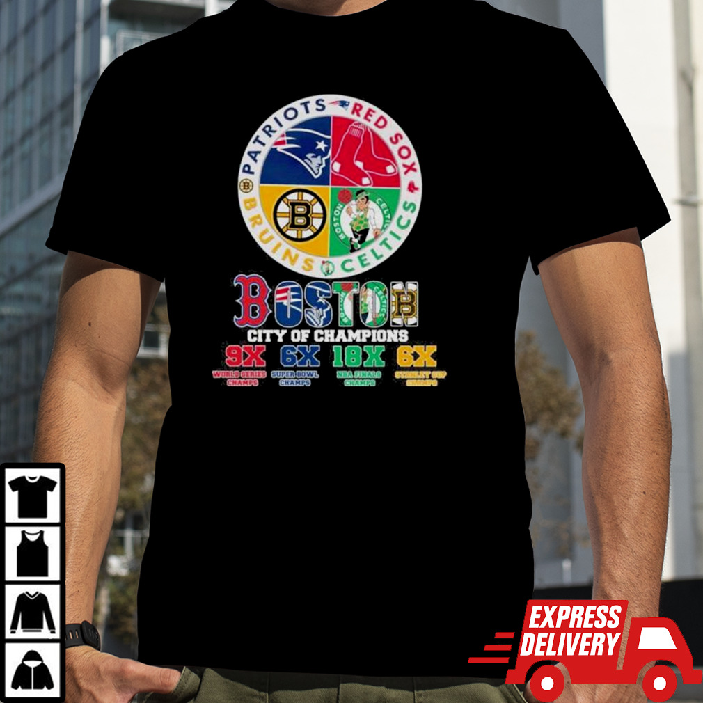 Boston Sports Teams City Of Champions Patriots, Red Sox, Celtics And Bruins shirt