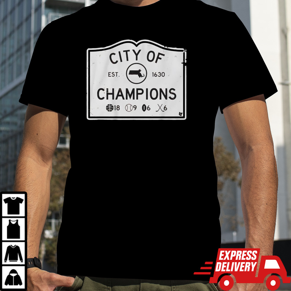 Boston sports city of champions est 1630 shirt