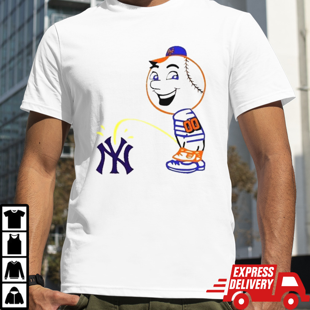 New york mets Mr. Met Pee On New York Yankees shirt