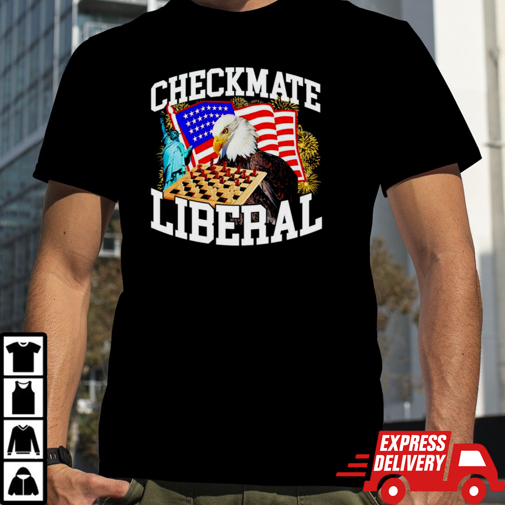 Checkmate Liberal American Eagle Chessboard Shirt