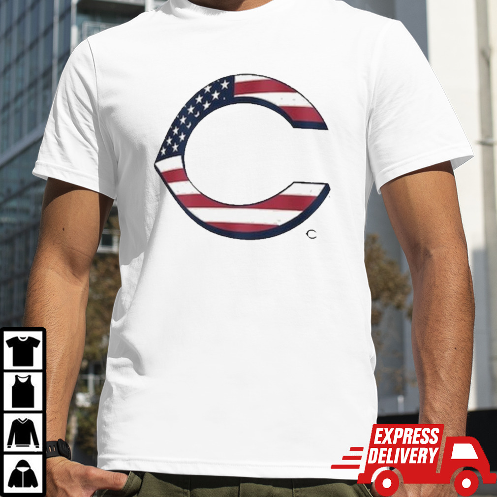 Cincinnati Reds Logo 4th Of July Flag T-shirt