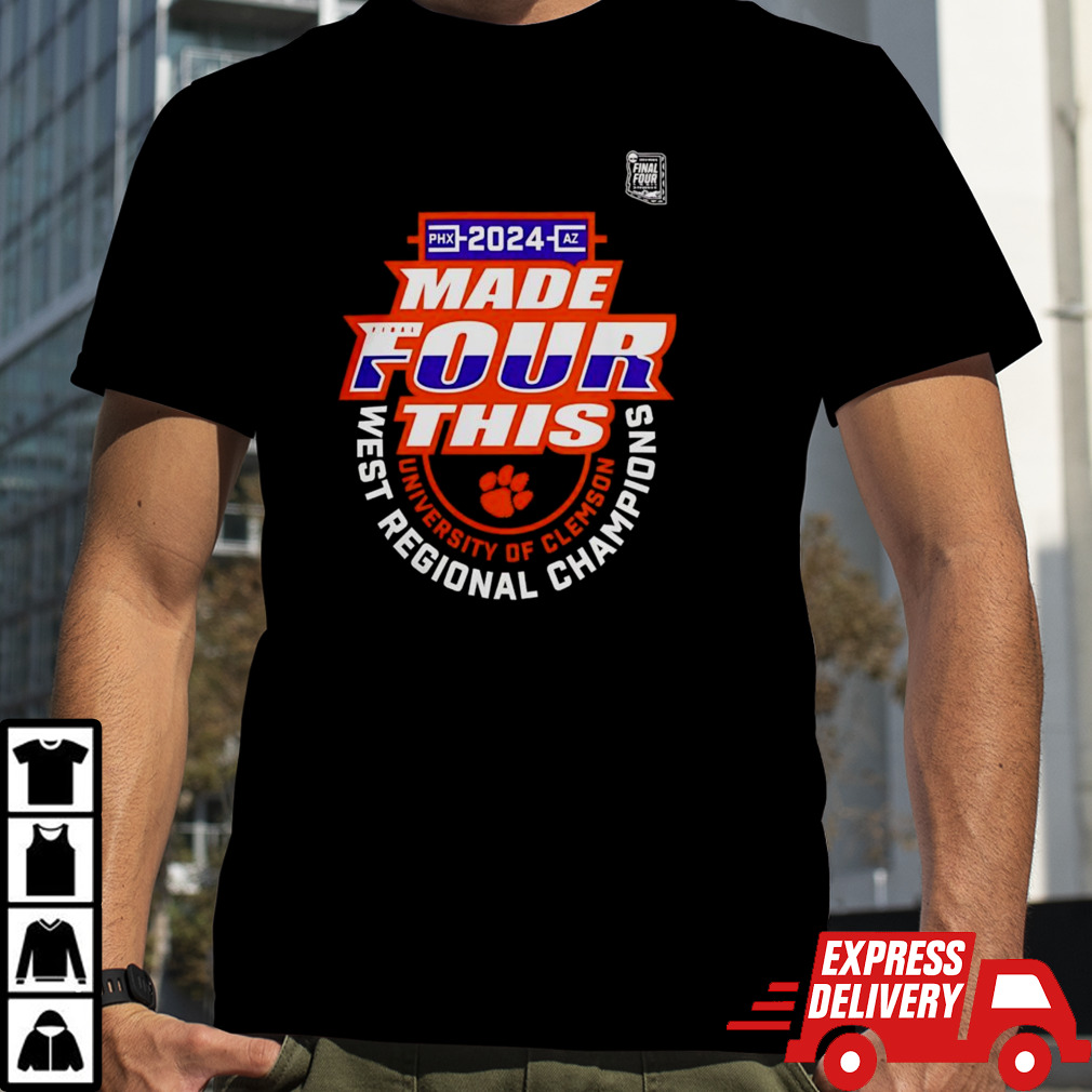 Clemson Tigers 2024 NCAA Men’s Basketball Tournament March Madness Final Four Regional Champions shirt