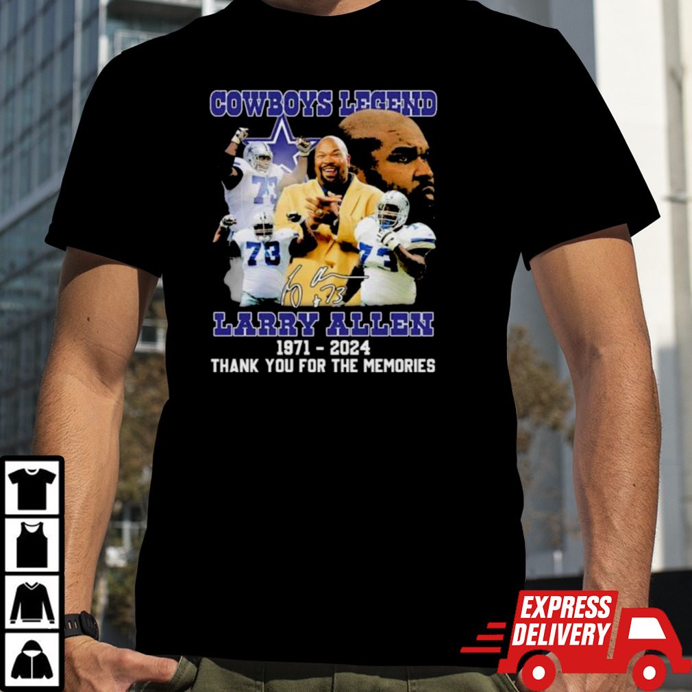 Cowboys Legend Larry Allen 1971-2024 Thank You For The Memories Signature Shirt