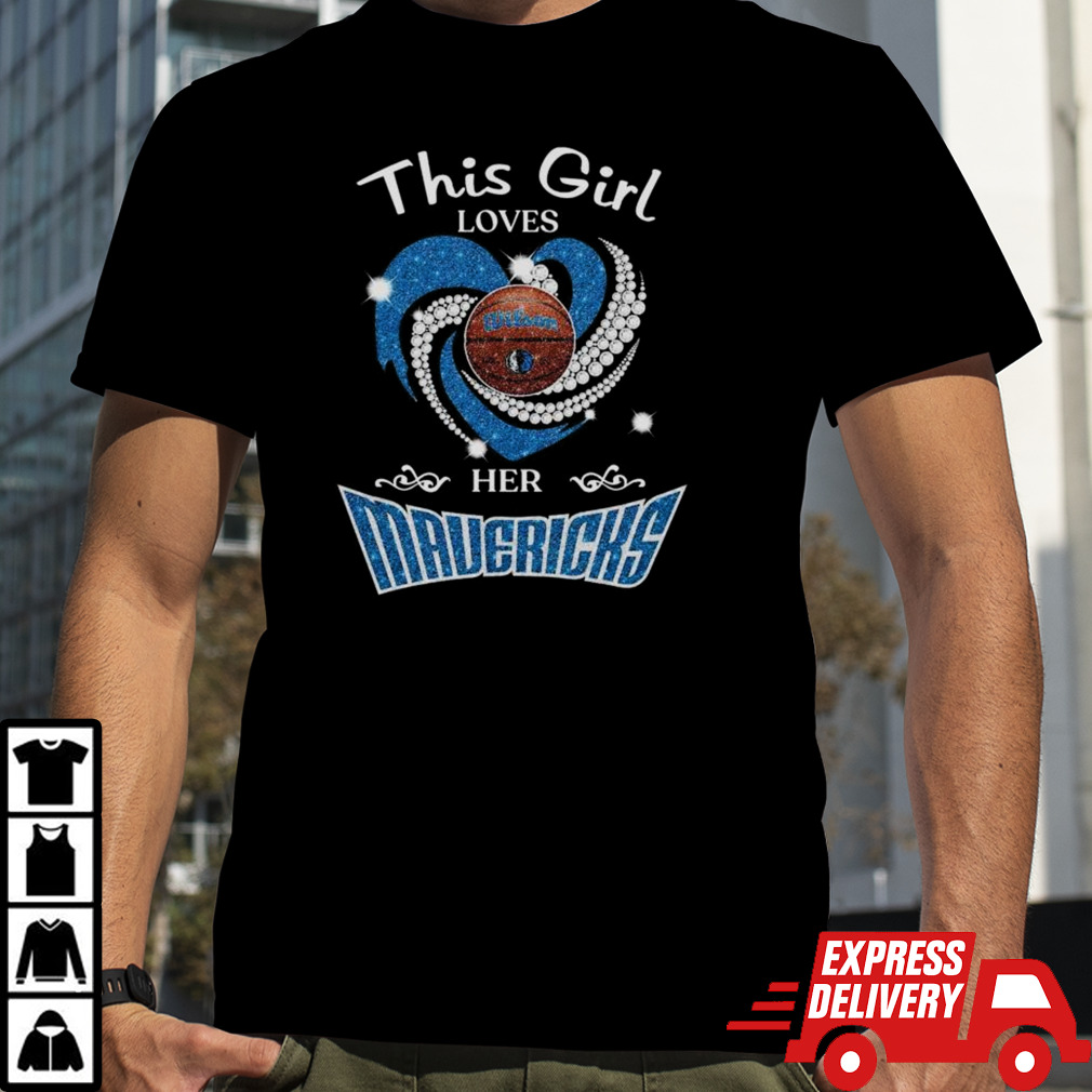 Dallas Mavericks This Girl Love Mavericks Basketball Diamond Heart Shirt