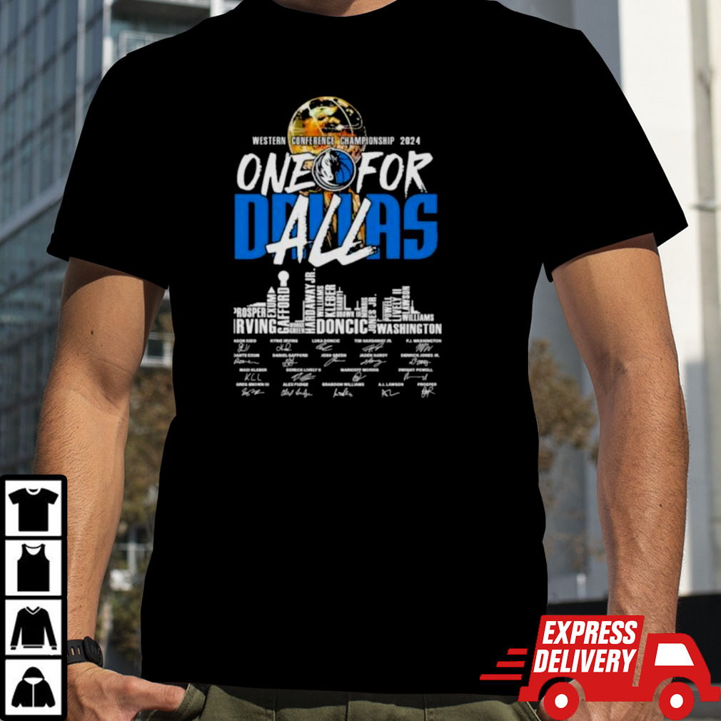 Dallas Mavericks Western Conference Championship 2024 One For All Dallas Signatures Shirt