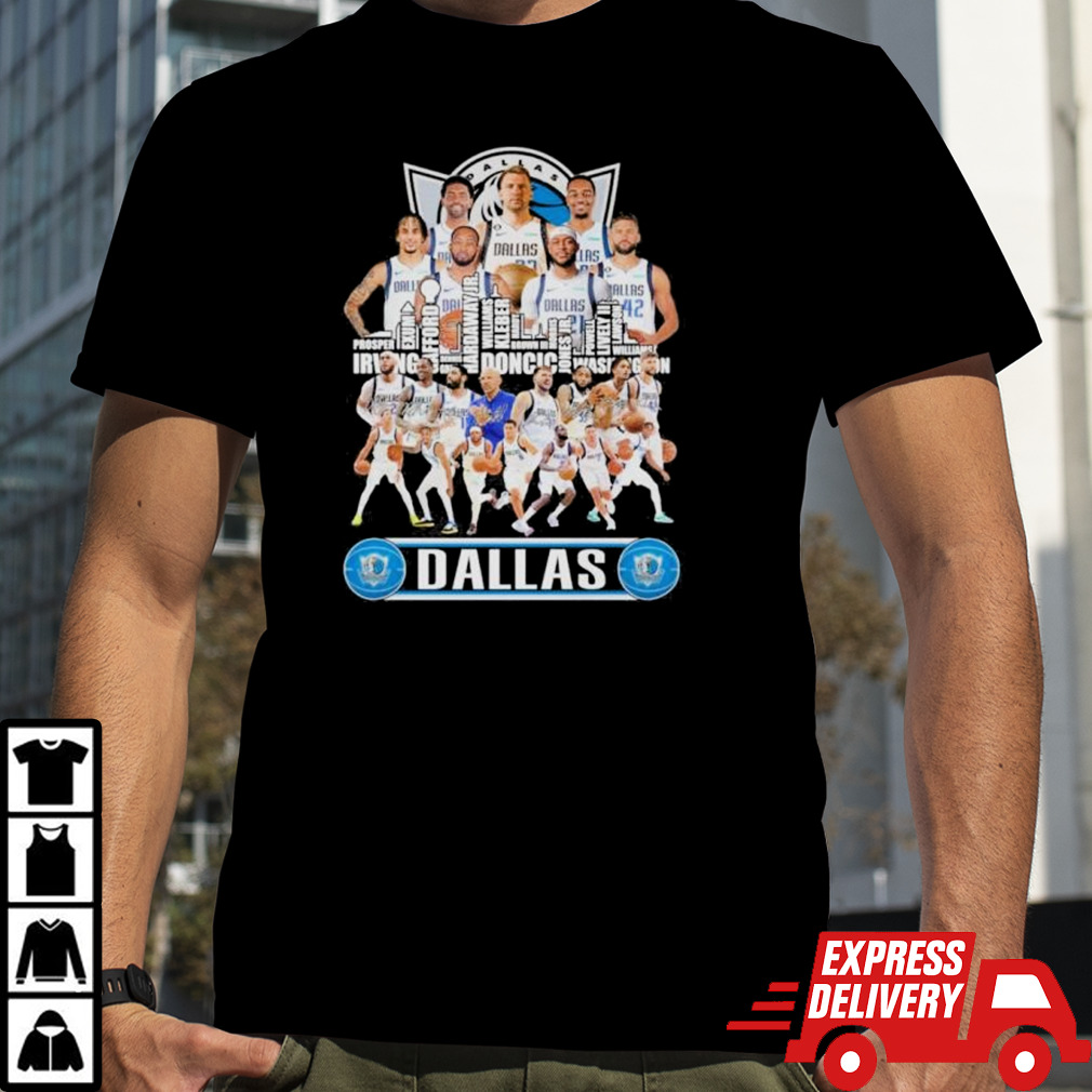 Dallas Skyline Dallas Mavericks Team Players Signatures shirt