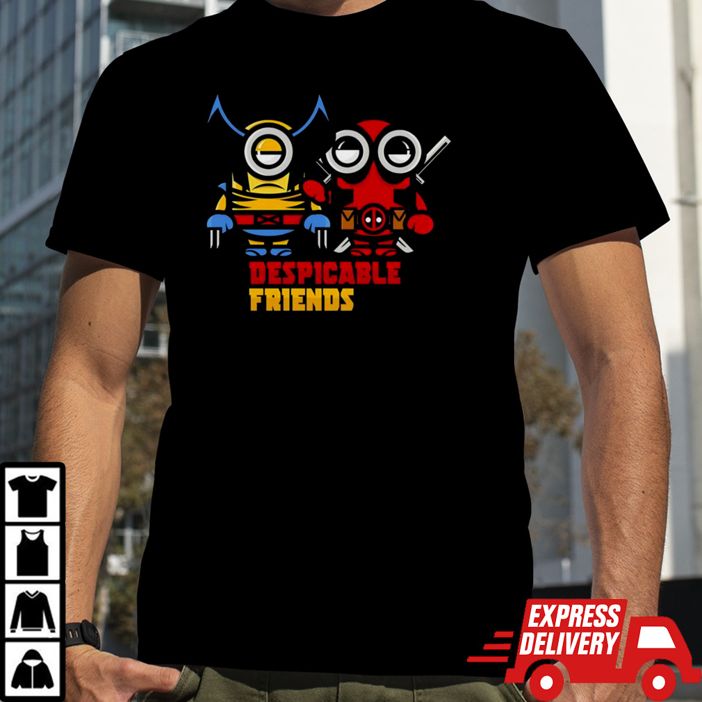 Despicable friends Minions as Wolverine and Deadpool shirt