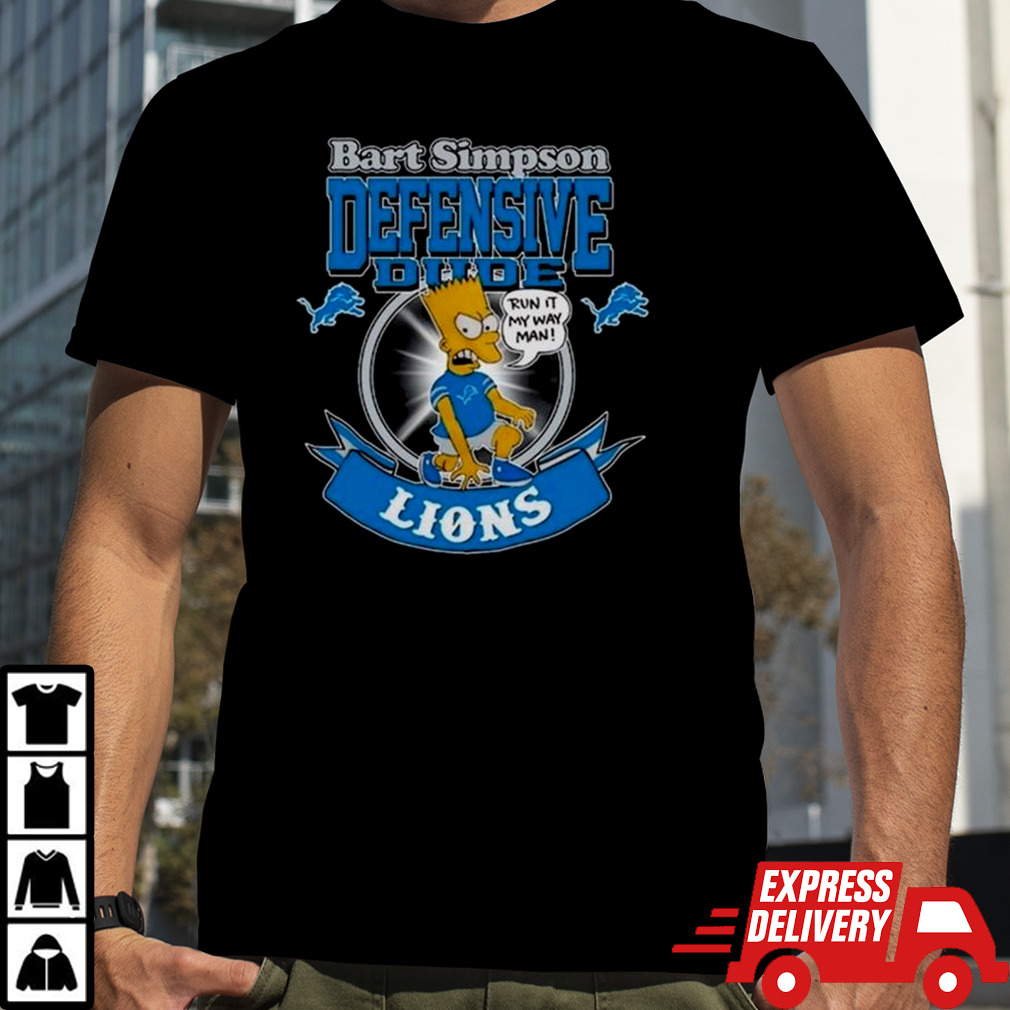 Detroit Lions Nfl Bart Simpson Defensive Dude 2024 T-shirt