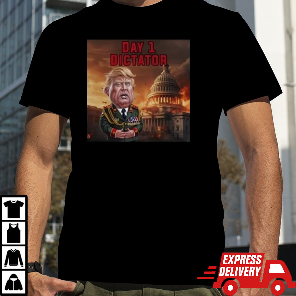 Donald Trump Day 1 Dictator Washington D.C. In Flames Shirt