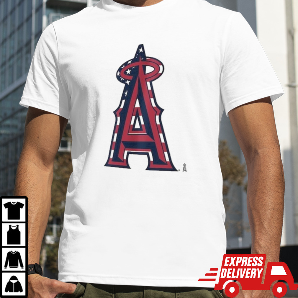 Los Angeles Angels Logo 4th Of July Flag T-shirt