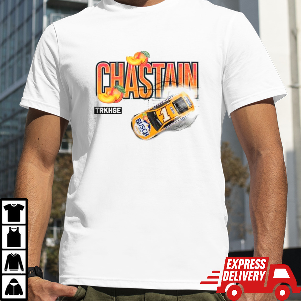 Men’s Ross Chastain Trackhouse Racing Team Collection Steel Busch Light Peach T-shirt