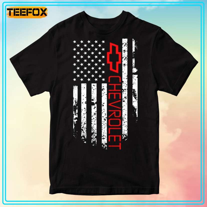 Chevy Logo American Flag Unisex T-Shirt