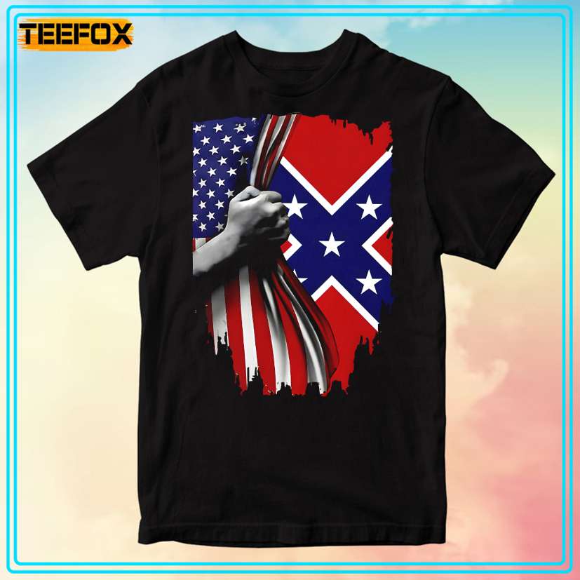 Confederate Flag And American Flag T-Shirt