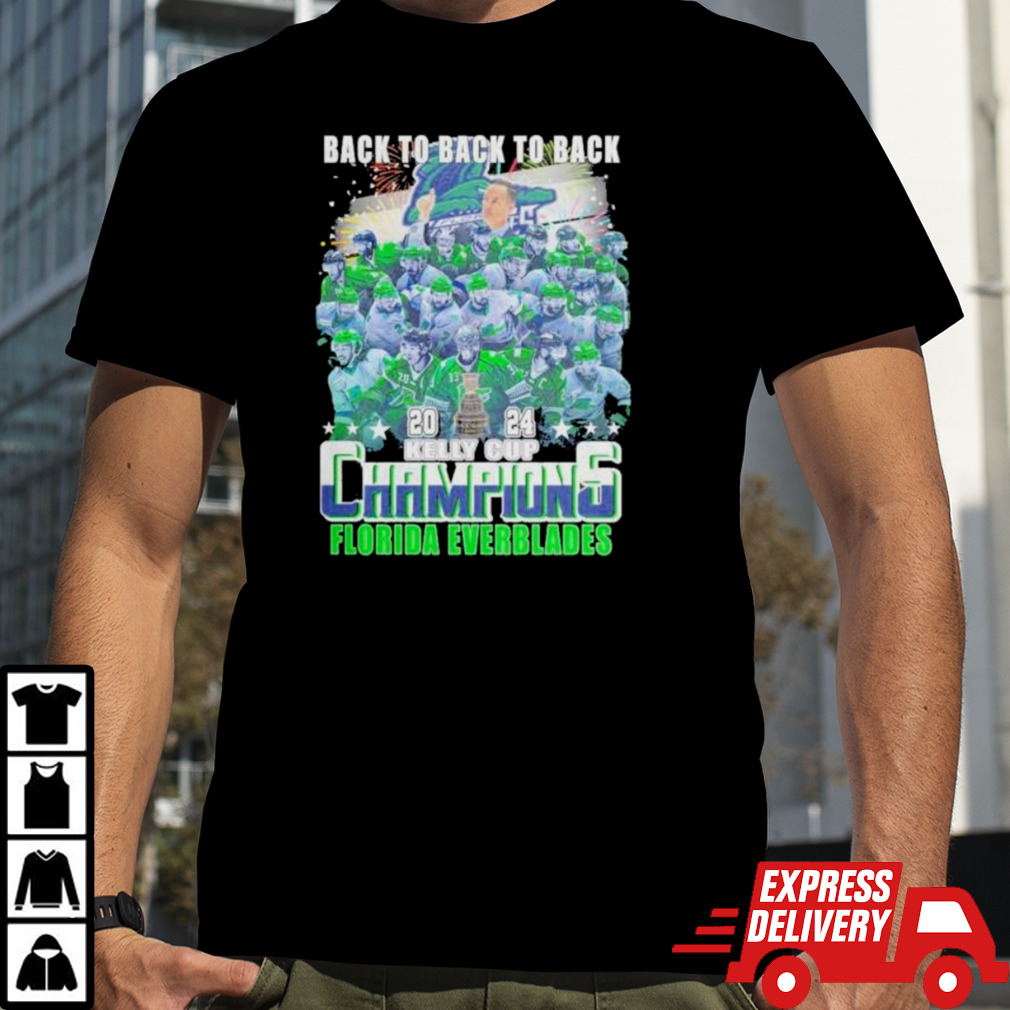 Florida Everblades Back To Back To Back 2024 Kelly Cup Champions Shirt