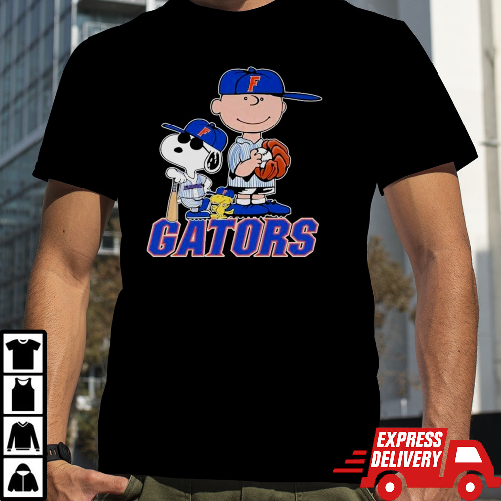 Florida Gators Baseball Fan Snoopy Charlie Brown Peanuts Series T-Shirt