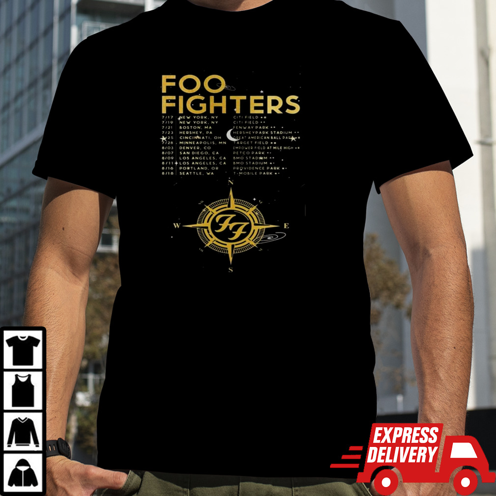 Foo Fighters 2024 Us Tour July And August Performance Schedule T-shirt