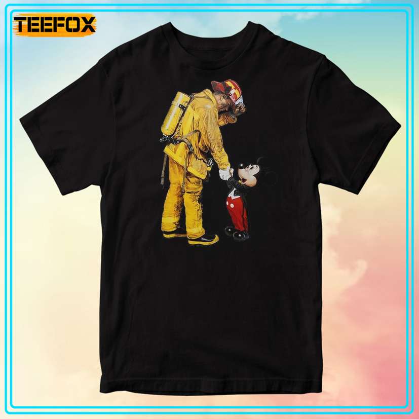 Mickey Mouse and Firefighter Graphic T-Shirt