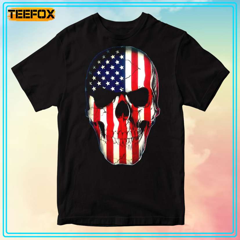 Patriotic Flag Skull Unisex T-Shirt