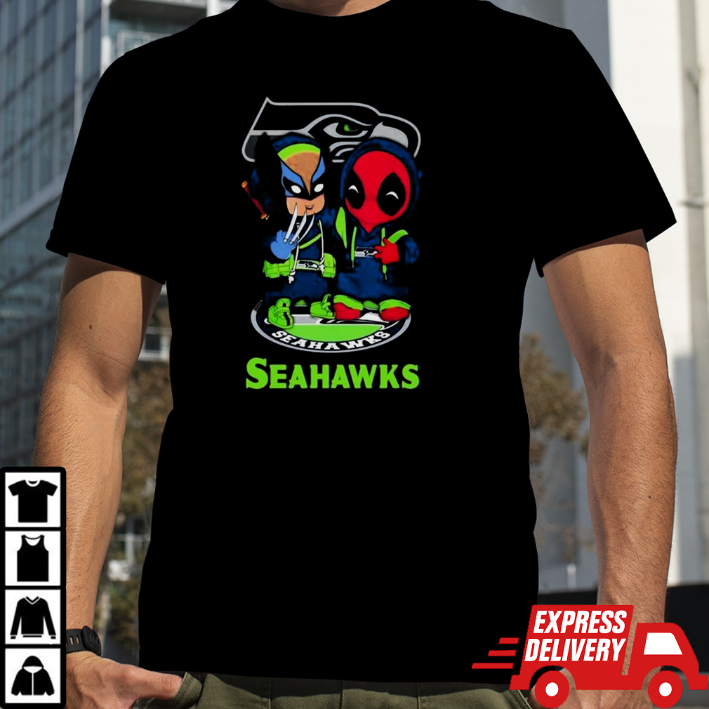 Friends Marvel Deadpool Wolverine Seattle Seahawks shirt