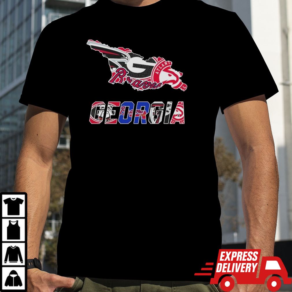 Georgia Map Sports Teams Logo shirt