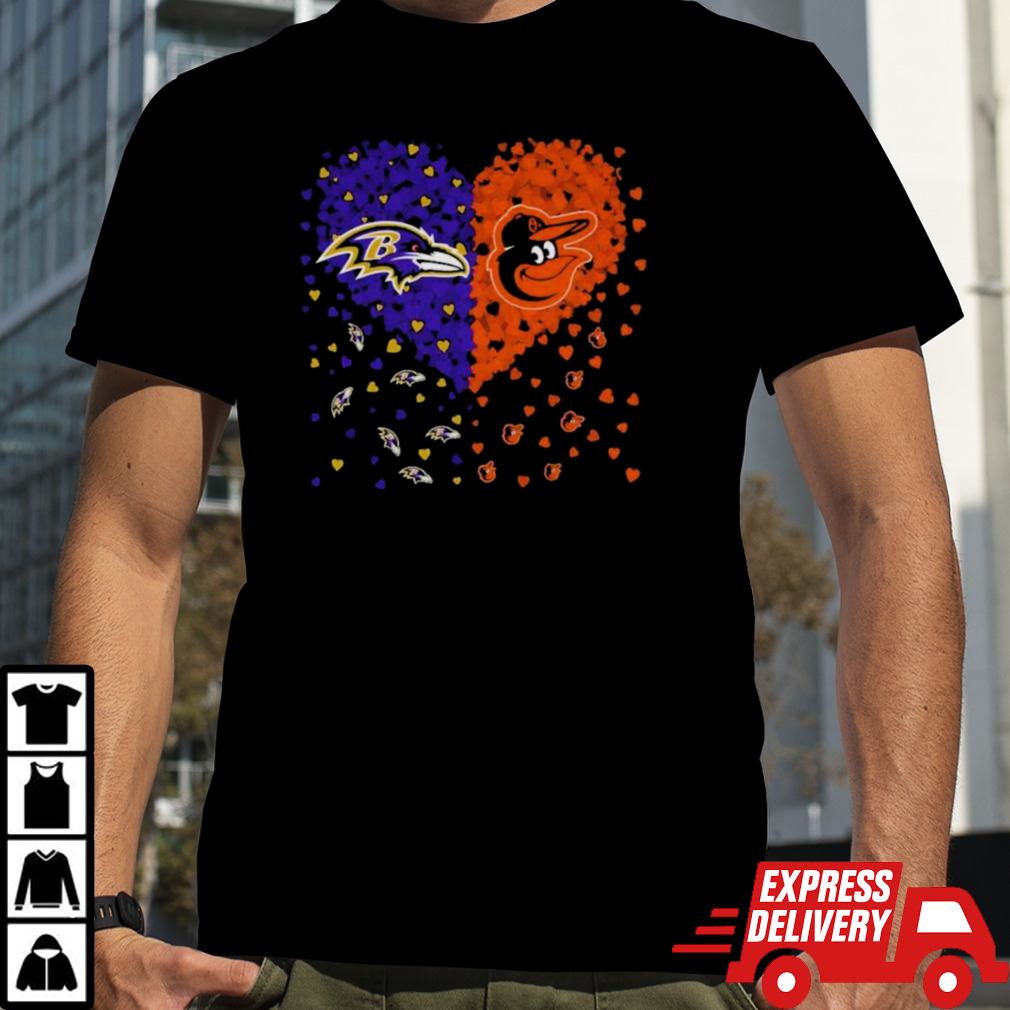 Hearts Baltimore Orioles And Baltimore Ravens Shirt