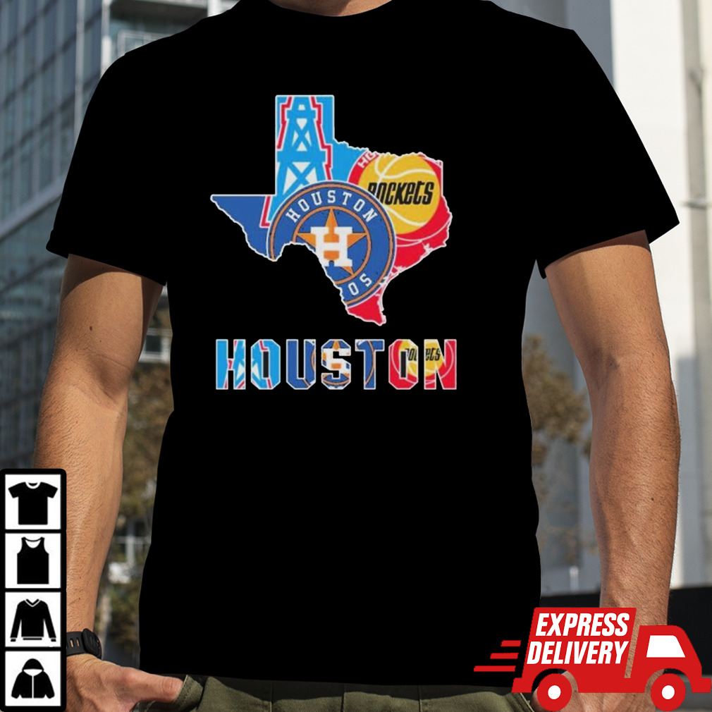 Houston Map Sports Teams Logo shirt