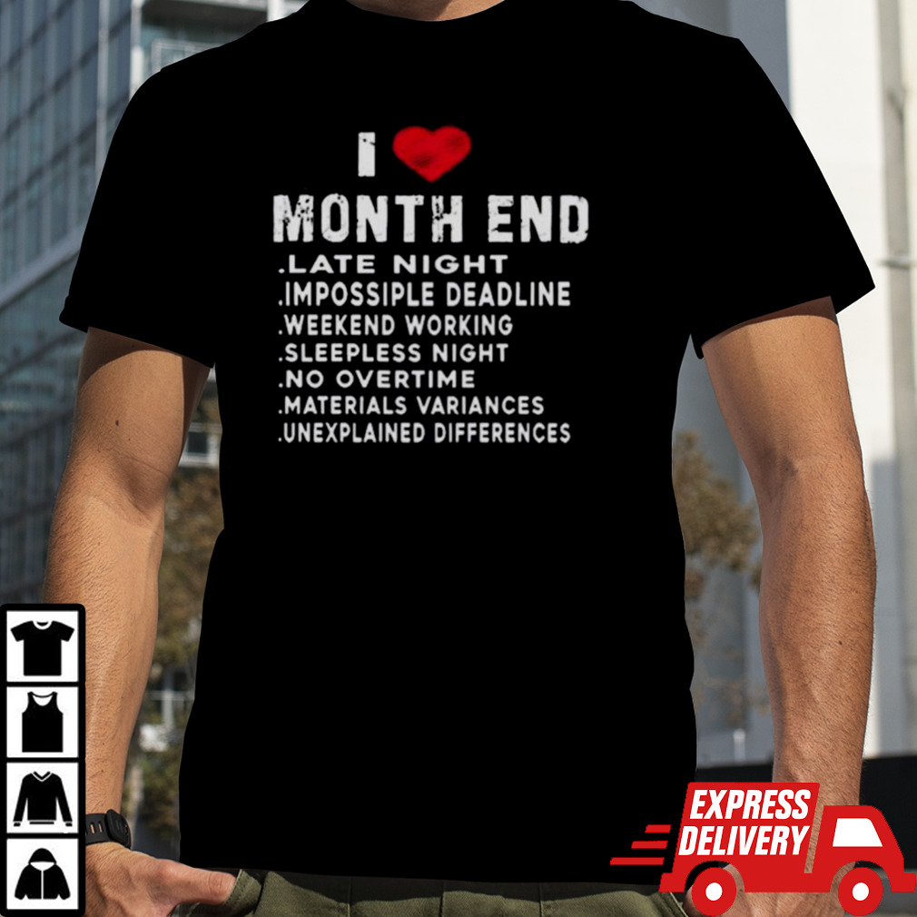 I Love Month End Funny Accountants Quotes Birthday Shirt