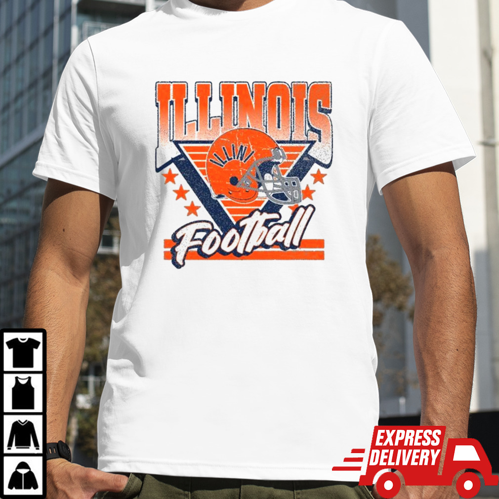 Illinois Fighting Illini Retro Football Helmet T-shirt