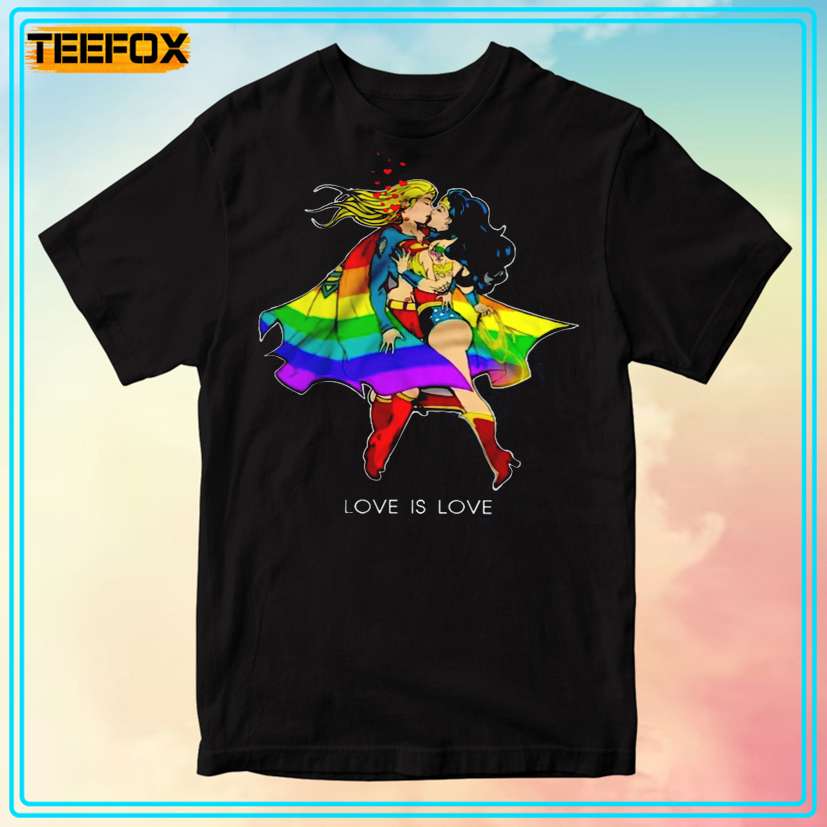 Supergirl And Wonder Woman LGBT Love Is Love T-Shirt