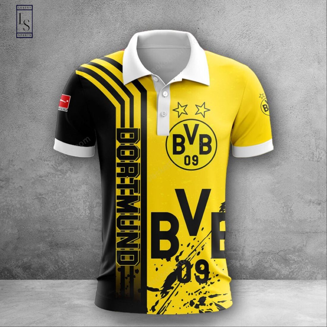 Borussia Dortmund 3D Bundesliga Polo Shirt Luxury & Sports Store