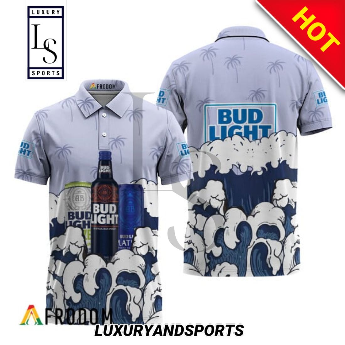 Bud Light Summer Great Wave off Kanagawa Polo Shirt