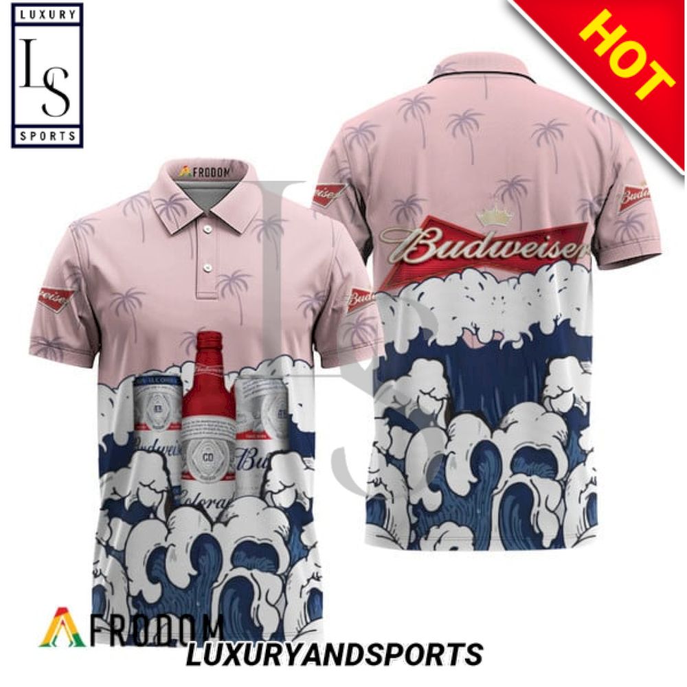 Budweiser Summer Great Wave off Kanagawa Polo Shirt