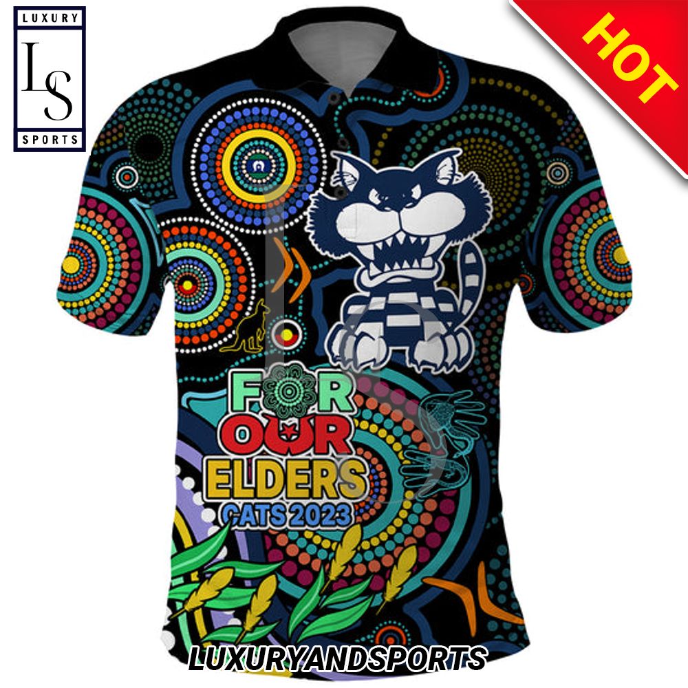 Cats Football Aboriginal Art NAIDOC Indigenous Tribal Polo Shirt