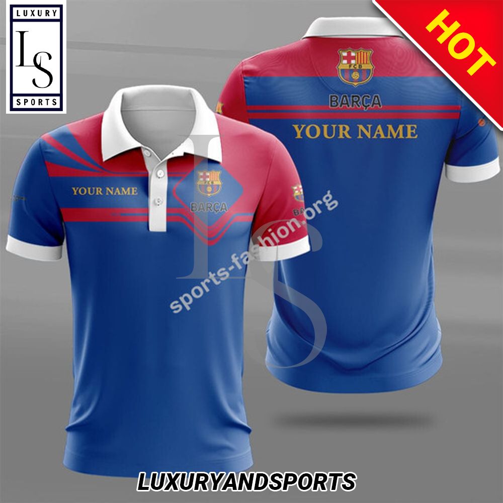 Custom Name Fc Barcelona Polo Shirt