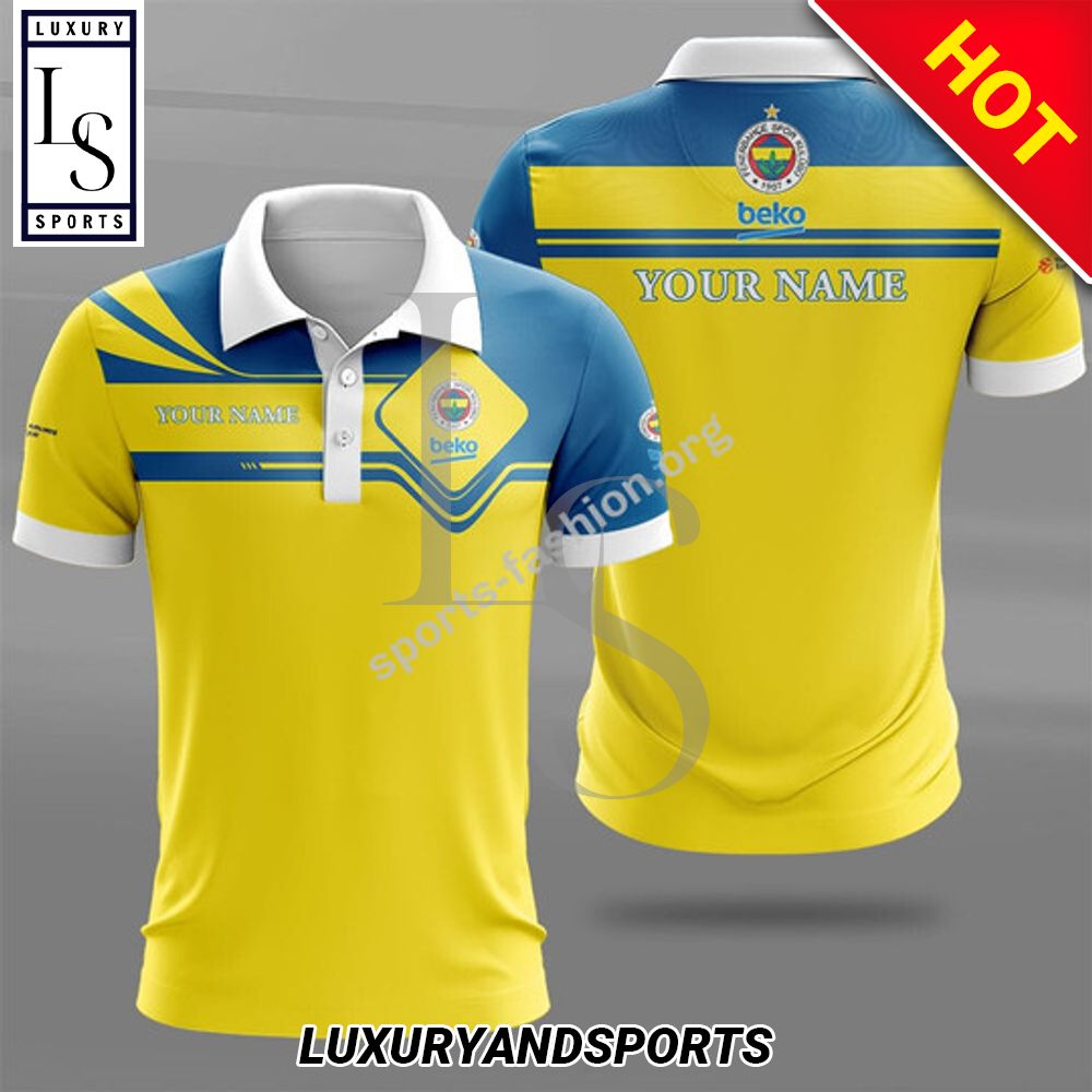 Custom Name Fenerbahce Beko Istanbul Polo Shirt