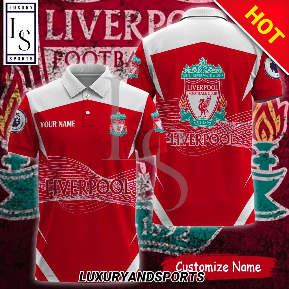 Custom Name Liverpool Football Club Est 1892 Premier League Red 3D Apparels Polo Shirt