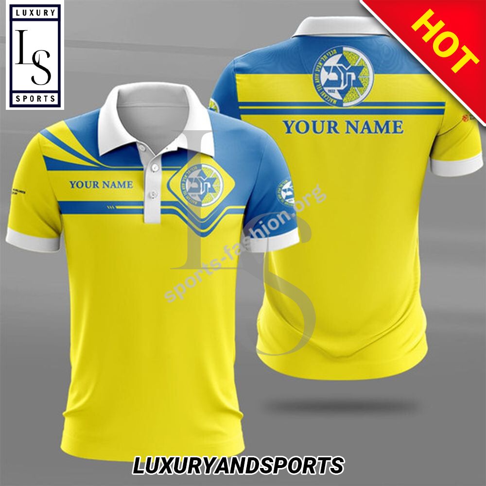 Custom Name Maccabi Playtika Tel Aviv Polo Shirt