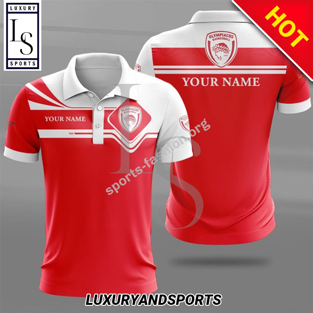 Custom Name Olympiacos Piraeus Polo Shirt