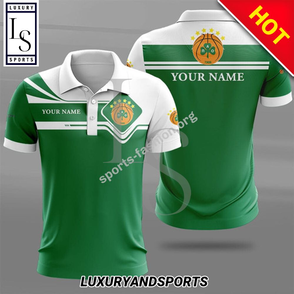 Custom Name Panathinaikos Athens Polo Shirt